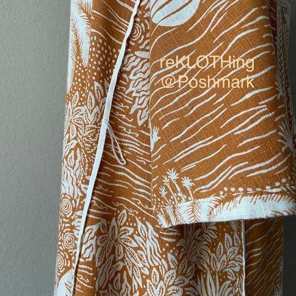 🛍H&M Kaftan Linen-blend Terracotta Midi Maxi Dres - Picture 7 of 16